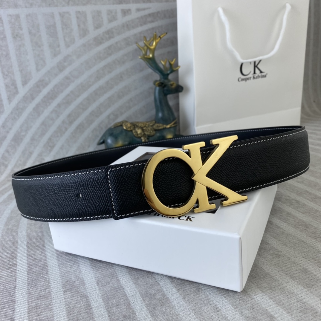 CK 💕 特种皮腰带系列 ，原厂五金精品不锈钢扣，手感柔软舒适 宽3.8CM。