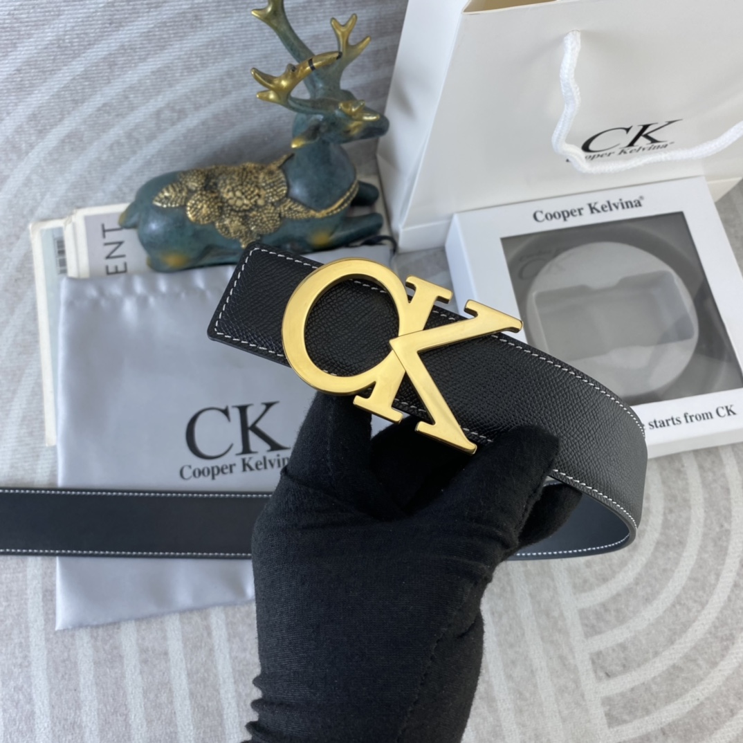 CK 💕 特种皮腰带系列 ，原厂五金精品不锈钢扣，手感柔软舒适 宽3.8CM。