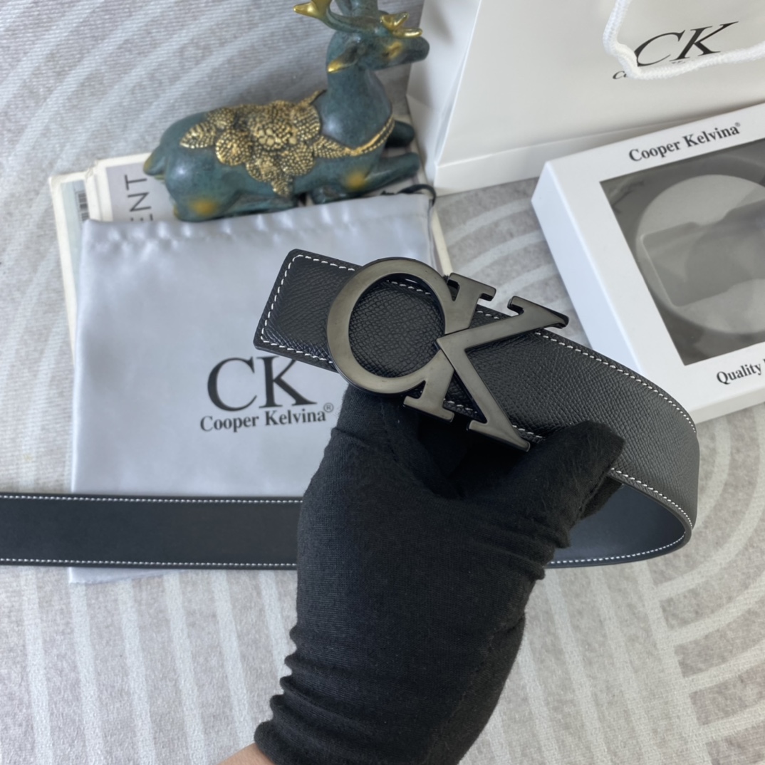 CK 💕 特种皮腰带系列 ，原厂五金精品不锈钢扣，手感柔软舒适 宽3.8CM。