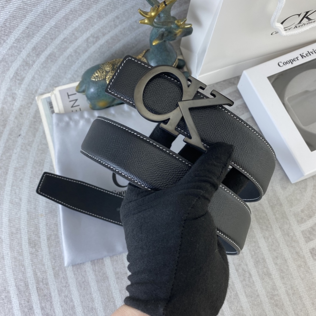 CK 💕 特种皮腰带系列 ，原厂五金精品不锈钢扣，手感柔软舒适 宽3.8CM。