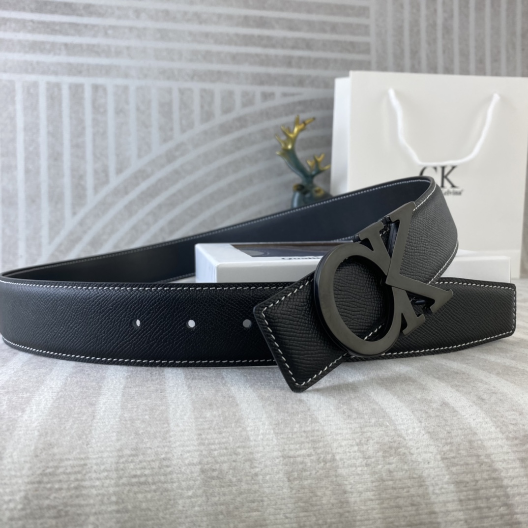 CK 💕 特种皮腰带系列 ，原厂五金精品不锈钢扣，手感柔软舒适 宽3.8CM。