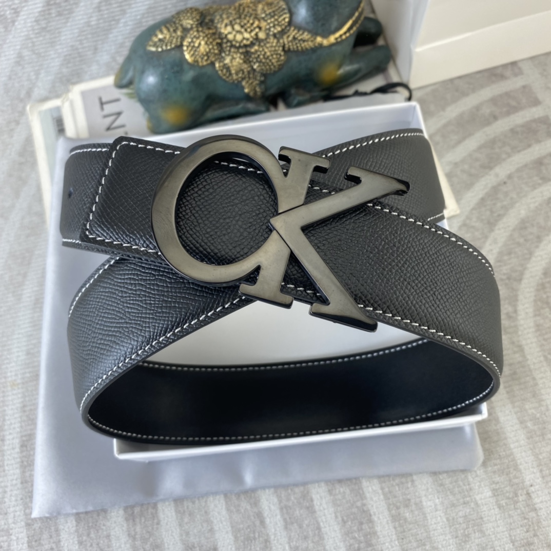CK 💕 特种皮腰带系列 ，原厂五金精品不锈钢扣，手感柔软舒适 宽3.8CM。