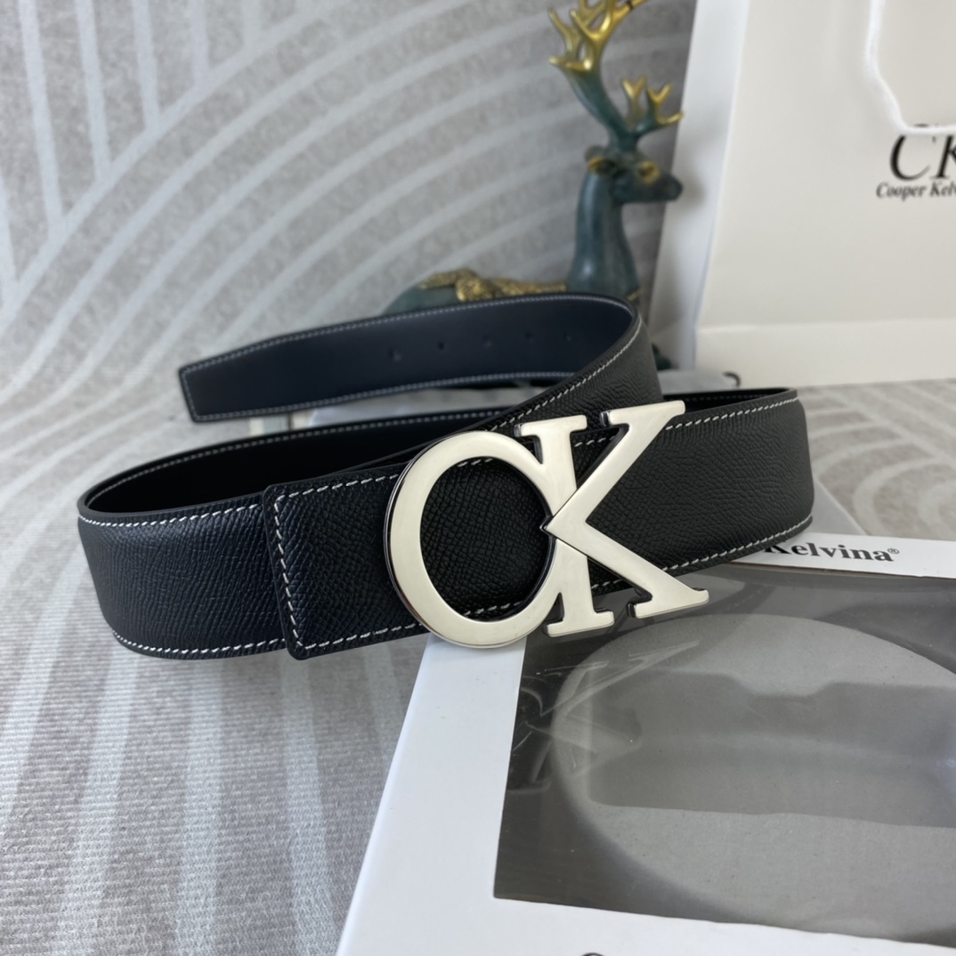 CK 💕 特种皮腰带系列 ，原厂五金精品不锈钢扣，手感柔软舒适 宽3.8CM。
