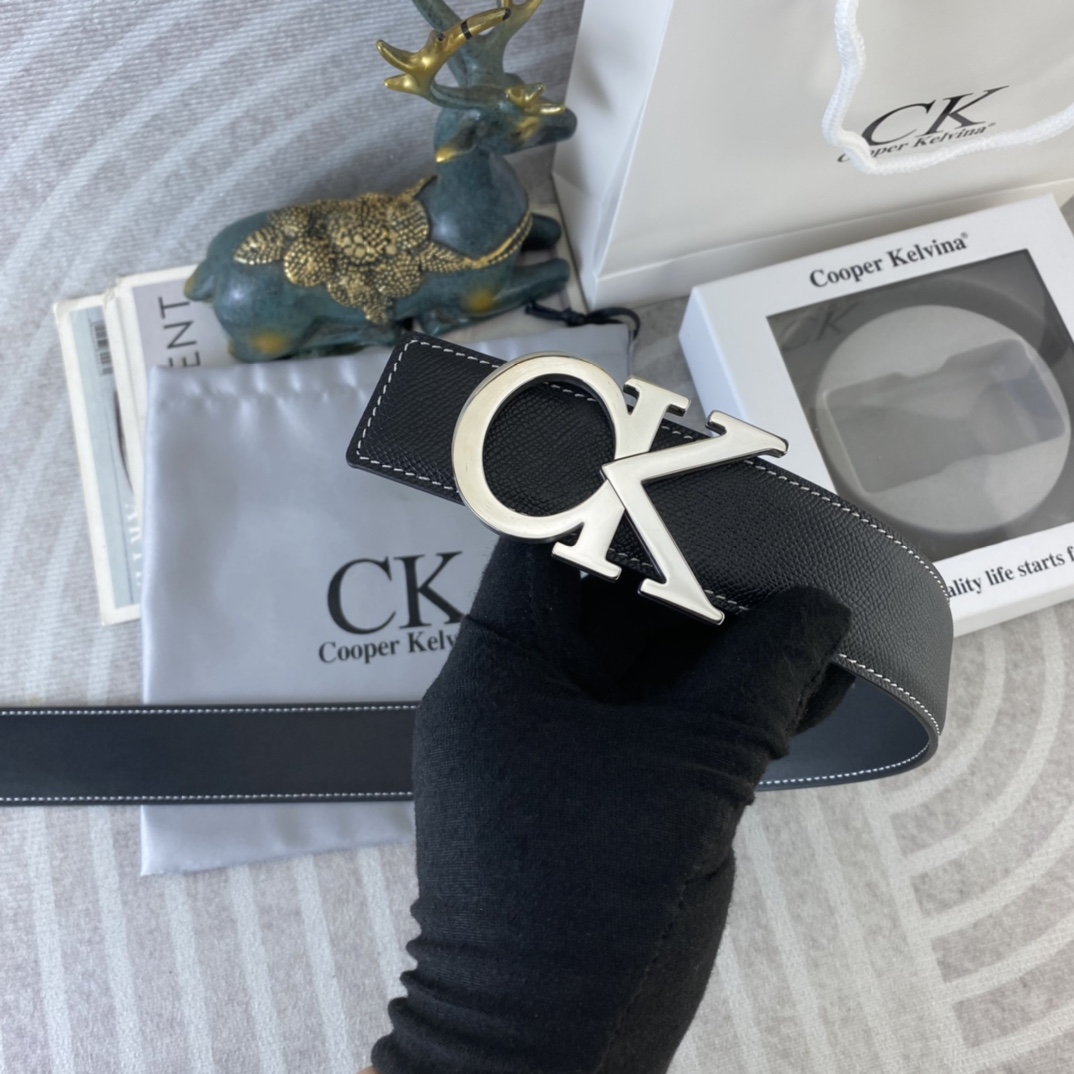 CK 💕 特种皮腰带系列 ，原厂五金精品不锈钢扣，手感柔软舒适 宽3.8CM。