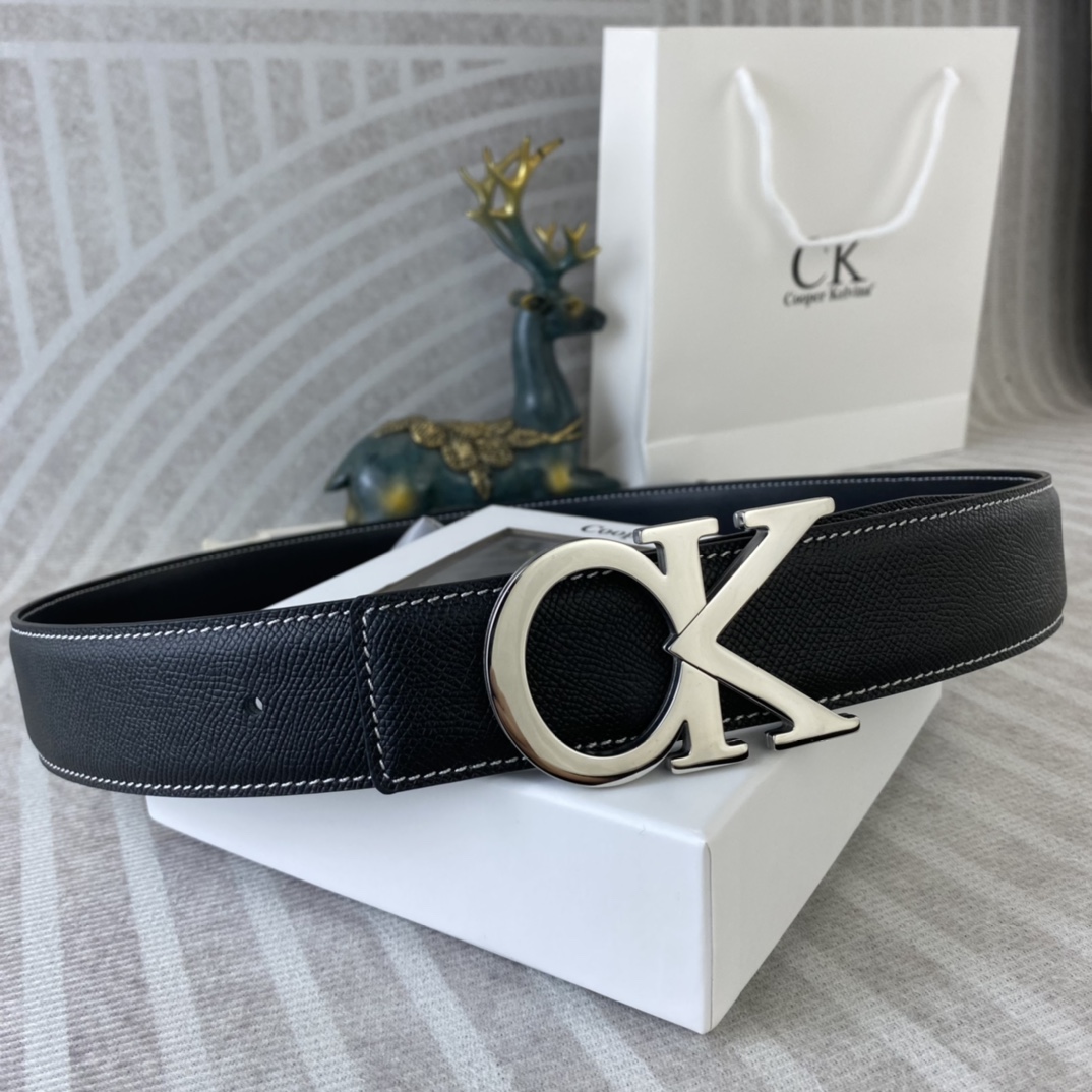 CK 💕 特种皮腰带系列 ，原厂五金精品不锈钢扣，手感柔软舒适 宽3.8CM。