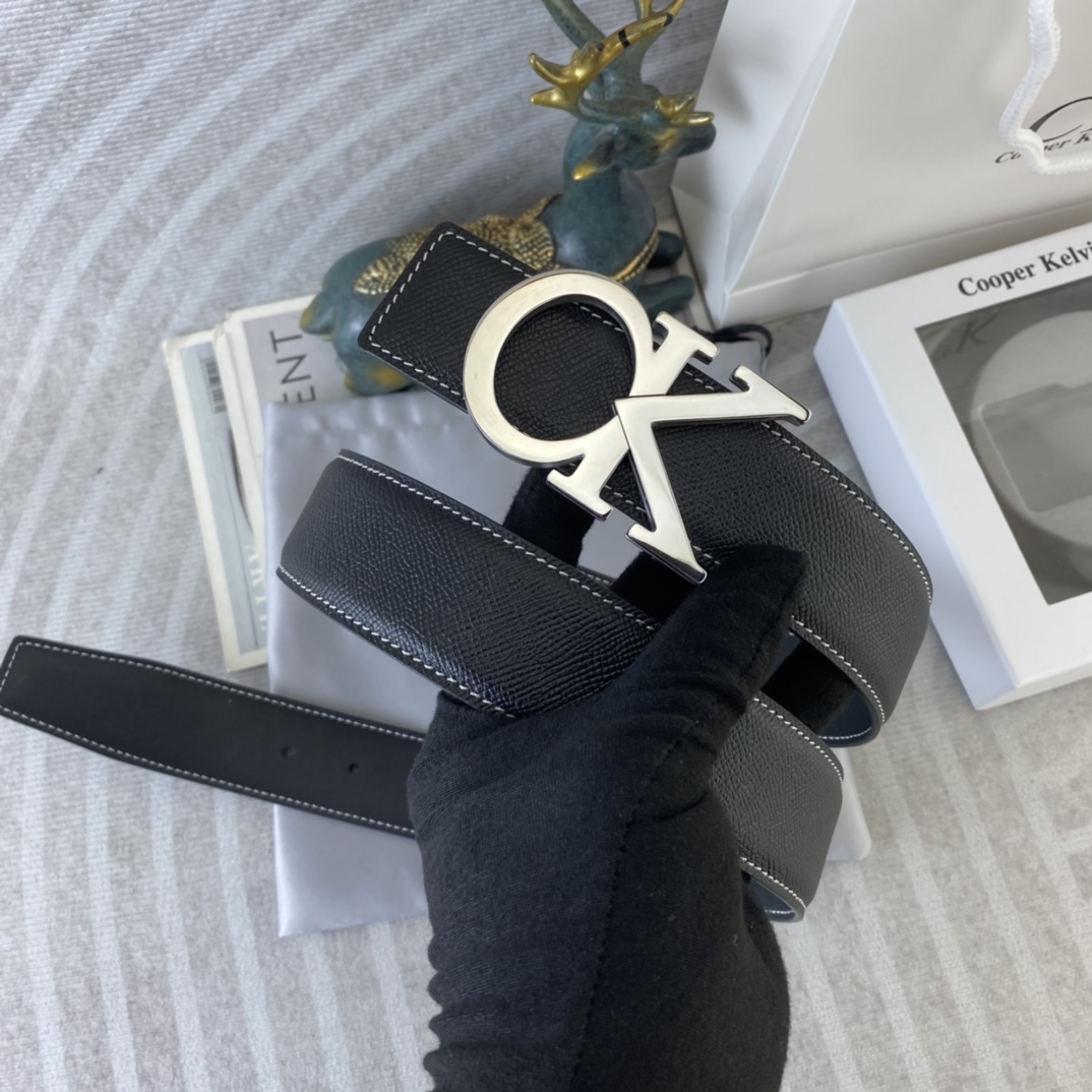 CK 💕 特种皮腰带系列 ，原厂五金精品不锈钢扣，手感柔软舒适 宽3.8CM。