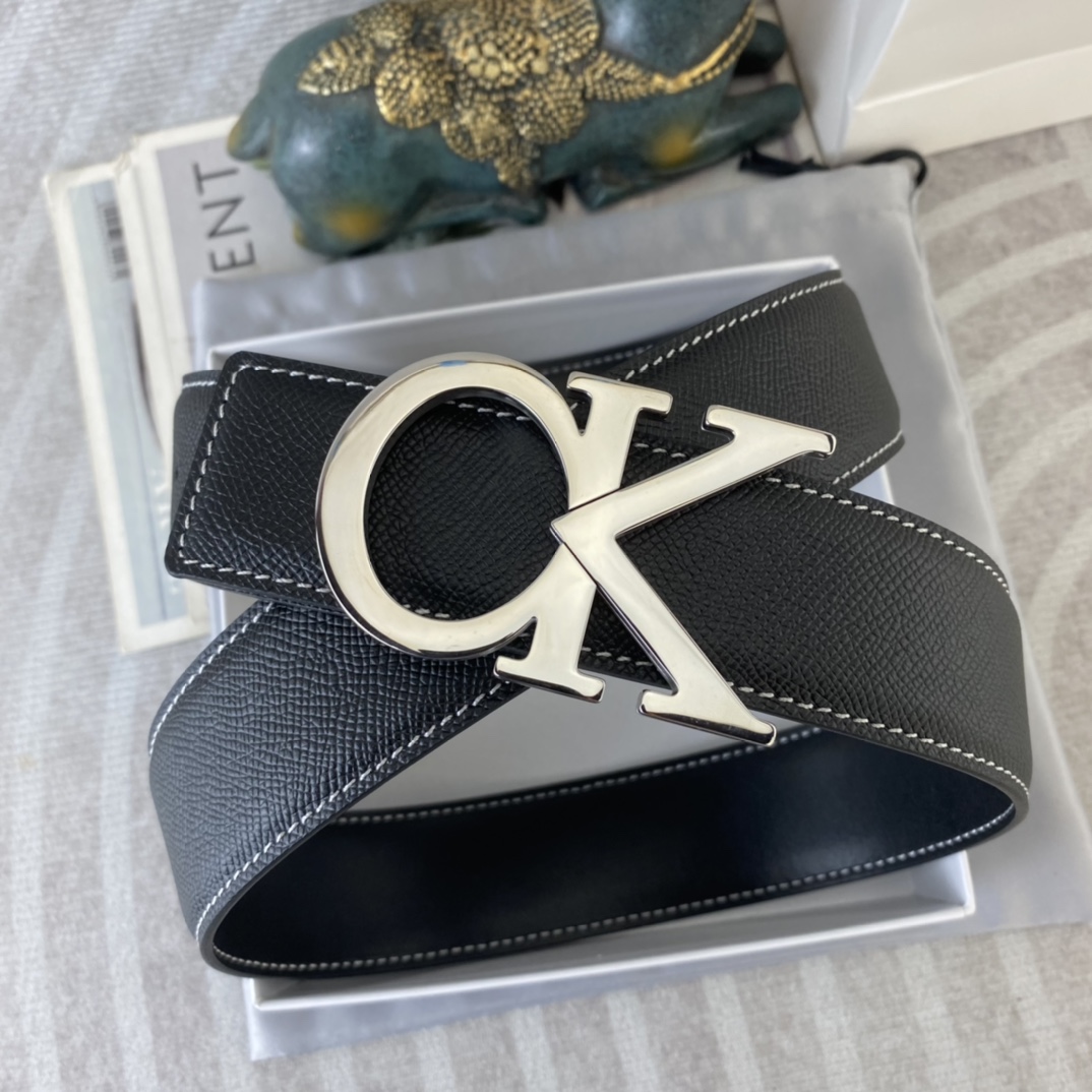 CK 💕 特种皮腰带系列 ，原厂五金精品不锈钢扣，手感柔软舒适 宽3.8CM。