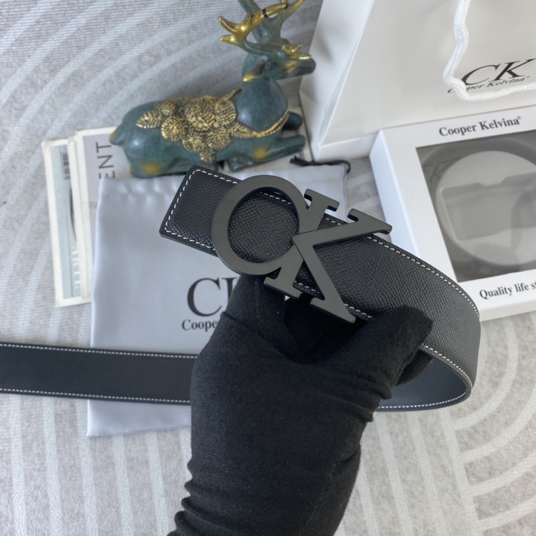 CK 💕 特种皮腰带系列 ，原厂五金精品不锈钢扣，手感柔软舒适 宽3.8CM。
