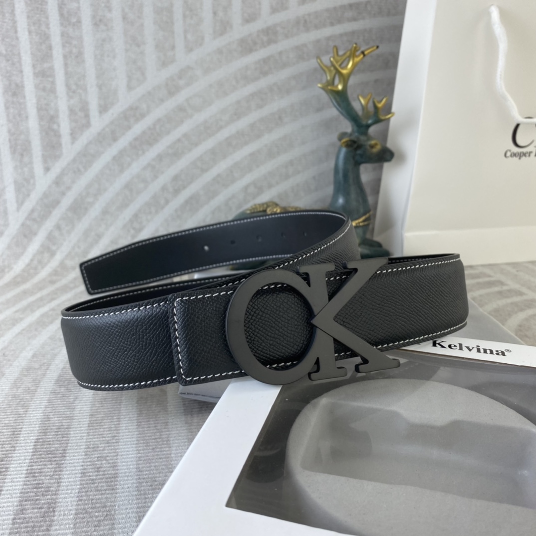 CK 💕 特种皮腰带系列 ，原厂五金精品不锈钢扣，手感柔软舒适 宽3.8CM。