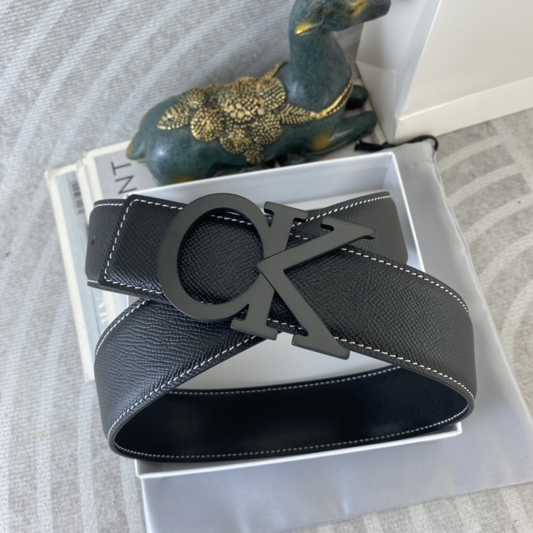 CK 💕 特种皮腰带系列 ，原厂五金精品不锈钢扣，手感柔软舒适 宽3.8CM。