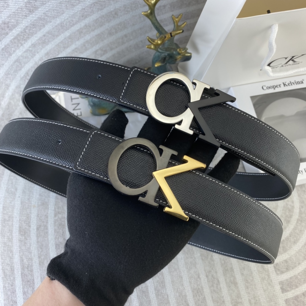 CK 💕 特种皮腰带系列 ，原厂五金精品不锈钢扣，手感柔软舒适 宽3.8CM。