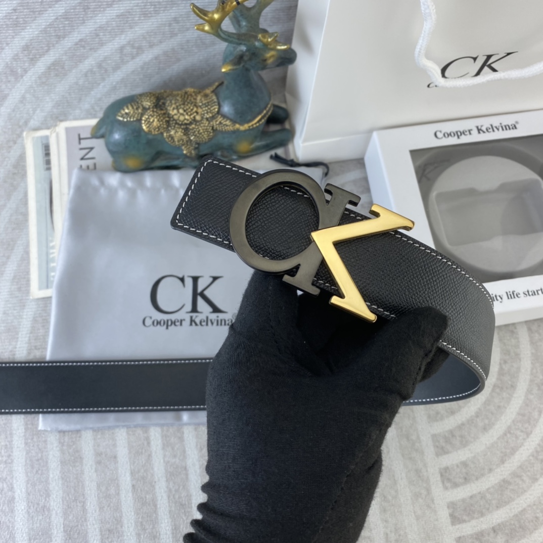 CK 💕 特种皮腰带系列 ，原厂五金精品不锈钢扣，手感柔软舒适 宽3.8CM。