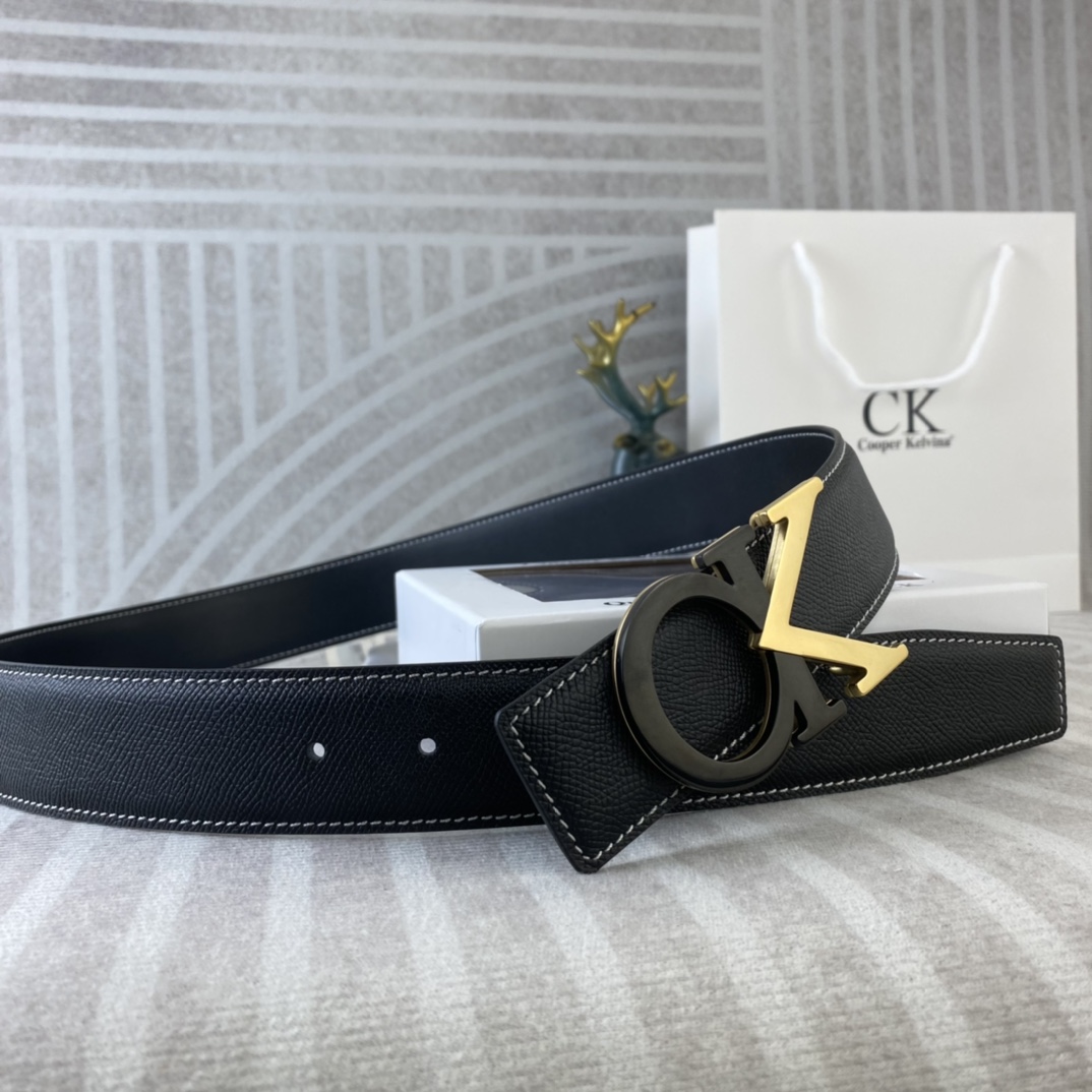 CK 💕 特种皮腰带系列 ，原厂五金精品不锈钢扣，手感柔软舒适 宽3.8CM。