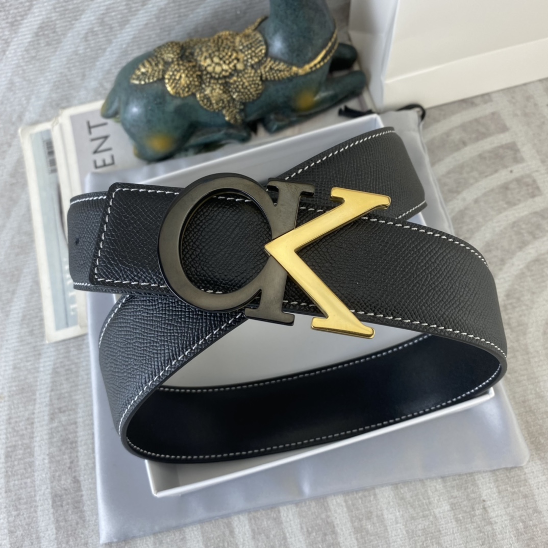 CK 💕 特种皮腰带系列 ，原厂五金精品不锈钢扣，手感柔软舒适 宽3.8CM。