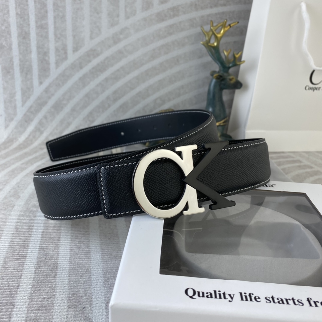 CK 💕 特种皮腰带系列 ，原厂五金精品不锈钢扣，手感柔软舒适 宽3.8CM。