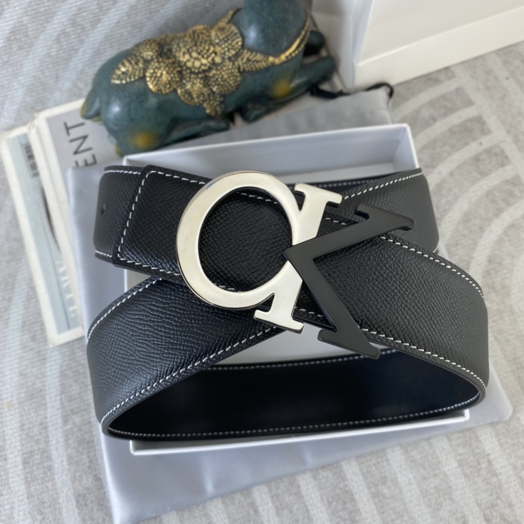 CK 💕 特种皮腰带系列 ，原厂五金精品不锈钢扣，手感柔软舒适 宽3.8CM。