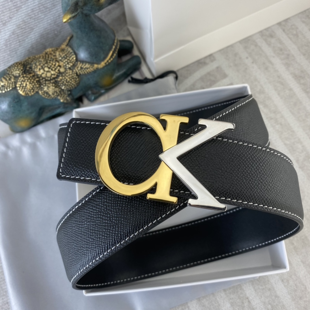 CK 💕 特种皮腰带系列 ，原厂五金精品不锈钢扣，手感柔软舒适 宽3.8CM。