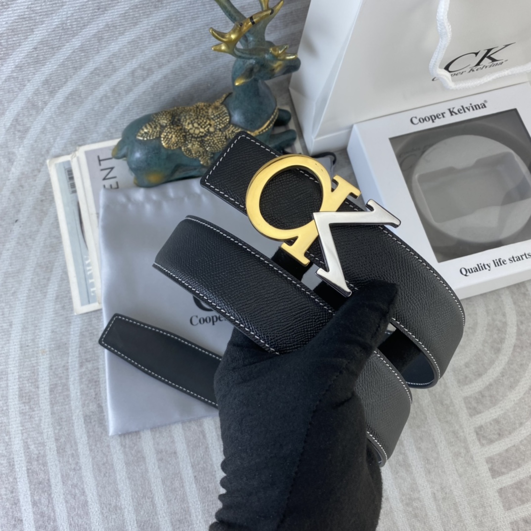 CK 💕 特种皮腰带系列 ，原厂五金精品不锈钢扣，手感柔软舒适 宽3.8CM。