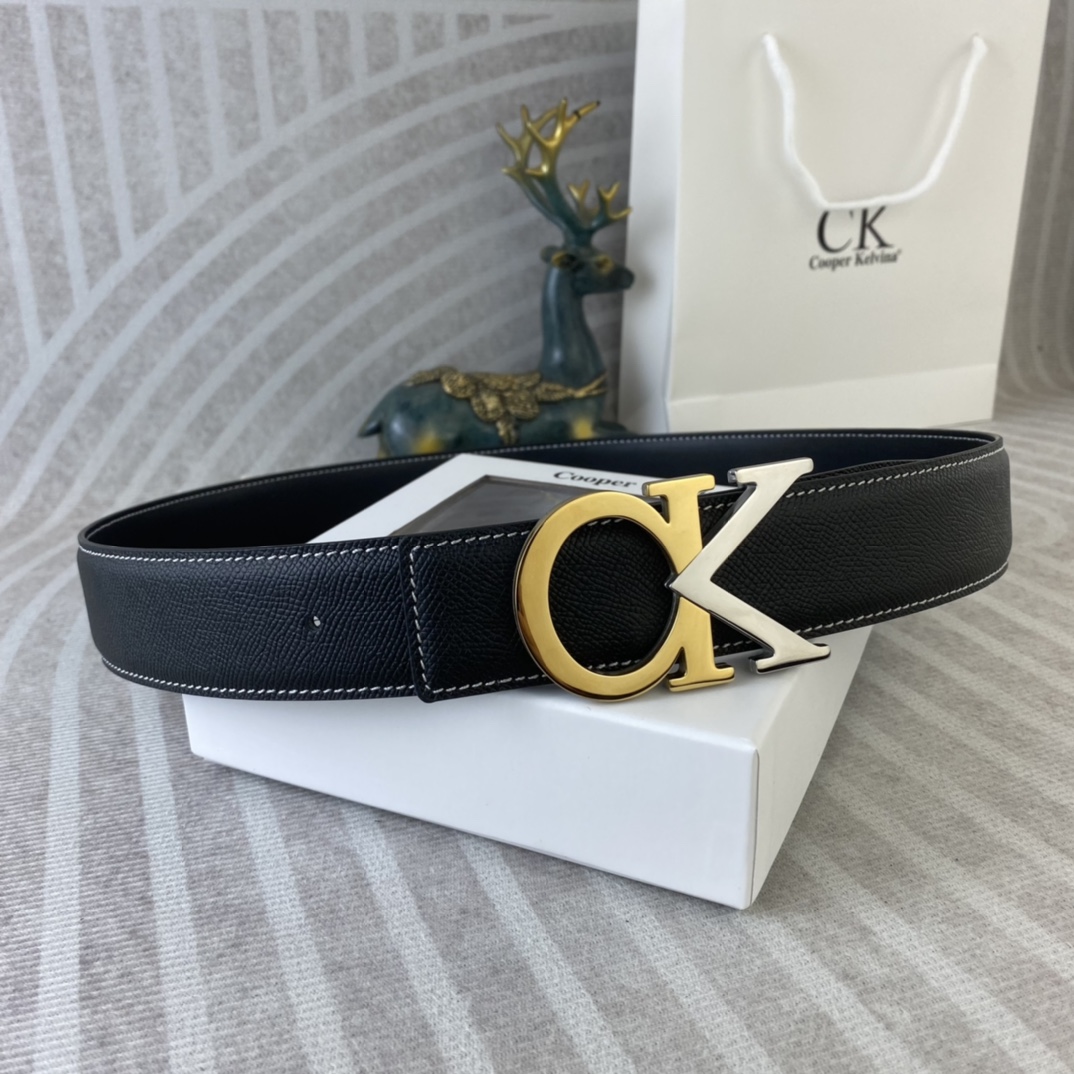 CK 💕 特种皮腰带系列 ，原厂五金精品不锈钢扣，手感柔软舒适 宽3.8CM。