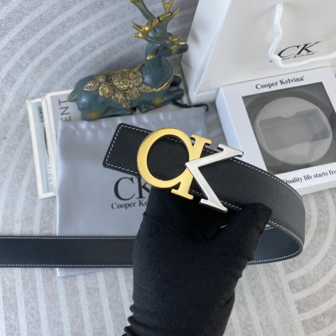CK 💕 特种皮腰带系列 ，原厂五金精品不锈钢扣，手感柔软舒适 宽3.8CM。