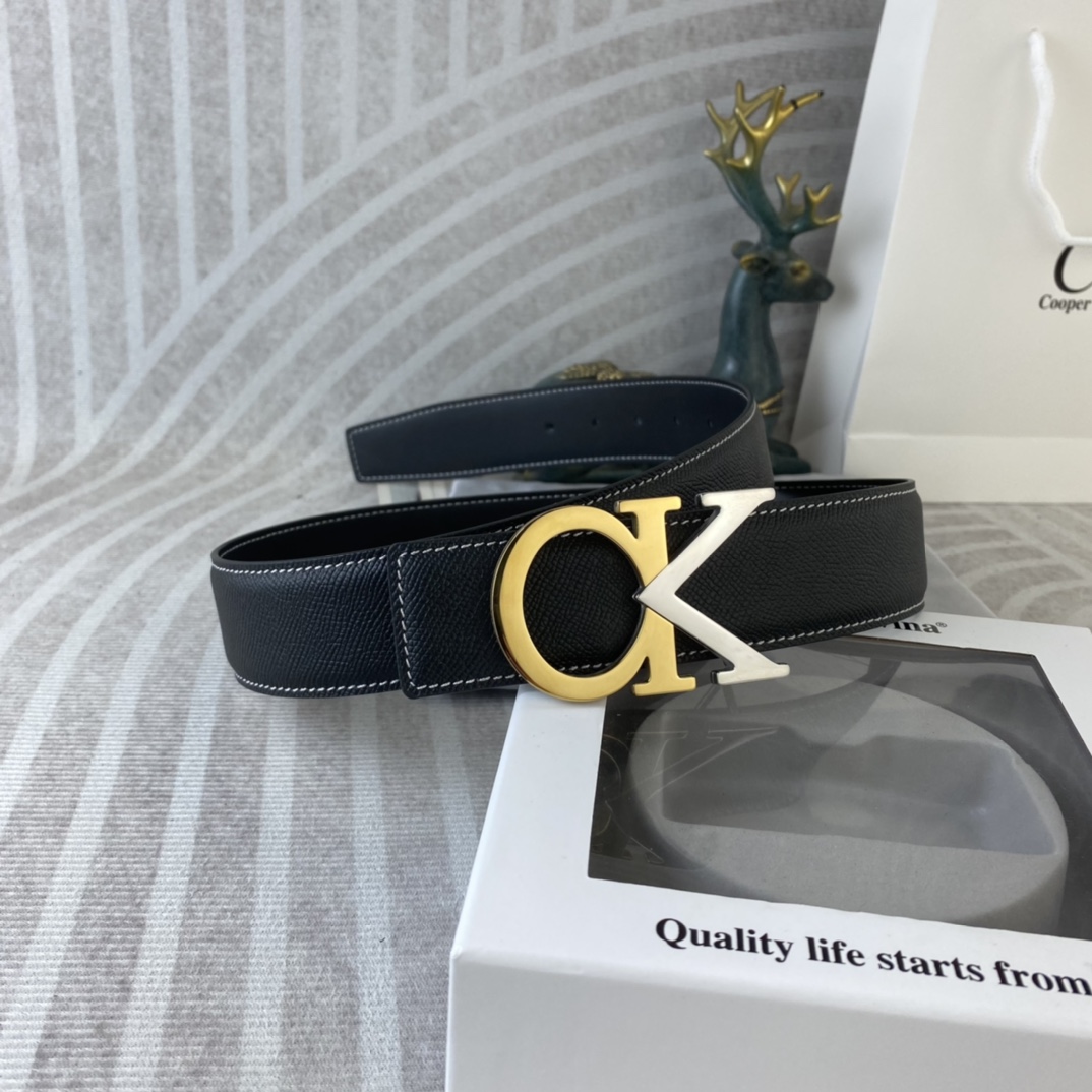 CK 💕 特种皮腰带系列 ，原厂五金精品不锈钢扣，手感柔软舒适 宽3.8CM。