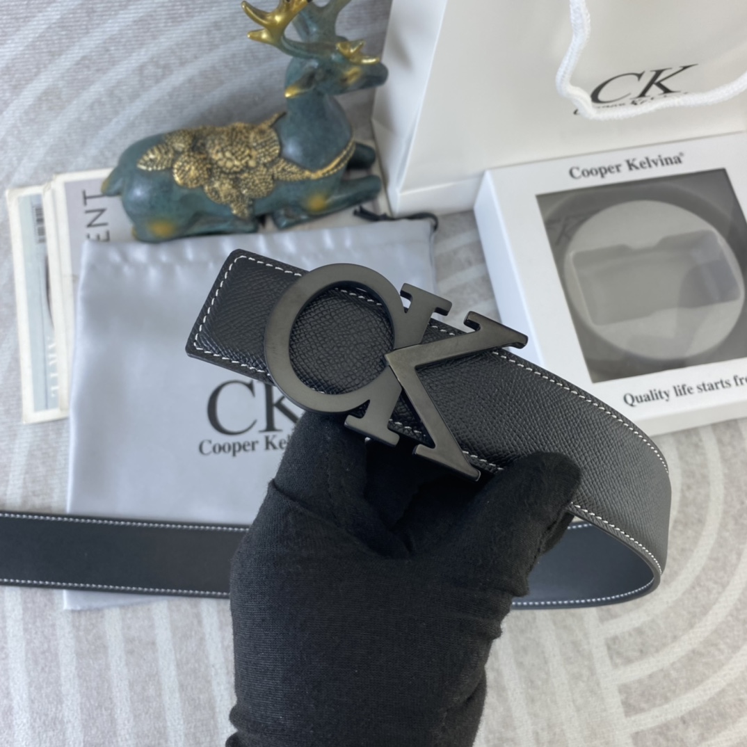 CK 💕 特种皮腰带系列 ，原厂五金精品不锈钢扣，手感柔软舒适 宽3.8CM。
