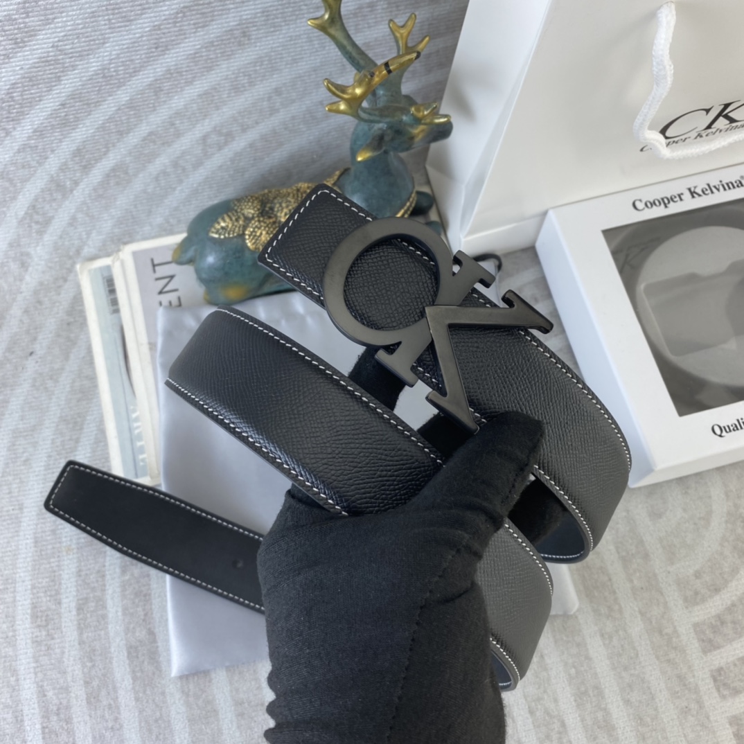 CK 💕 特种皮腰带系列 ，原厂五金精品不锈钢扣，手感柔软舒适 宽3.8CM。