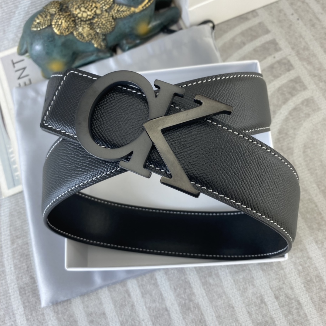 CK 💕 特种皮腰带系列 ，原厂五金精品不锈钢扣，手感柔软舒适 宽3.8CM。