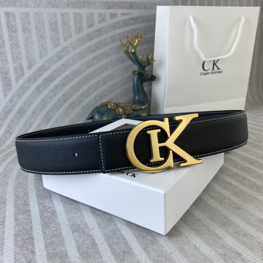 CK 💕 特种皮腰带系列 ，原厂五金精品不锈钢扣，手感柔软舒适 宽3.8CM。