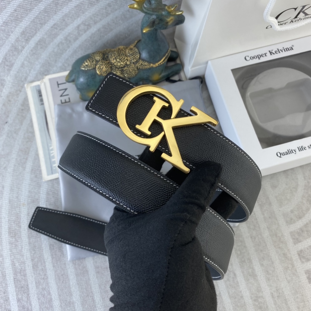 CK 💕 特种皮腰带系列 ，原厂五金精品不锈钢扣，手感柔软舒适 宽3.8CM。