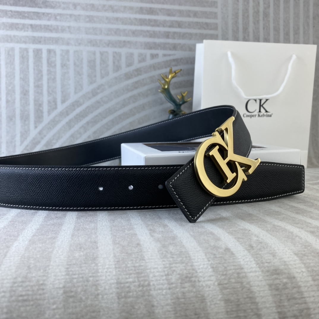 CK 💕 特种皮腰带系列 ，原厂五金精品不锈钢扣，手感柔软舒适 宽3.8CM。