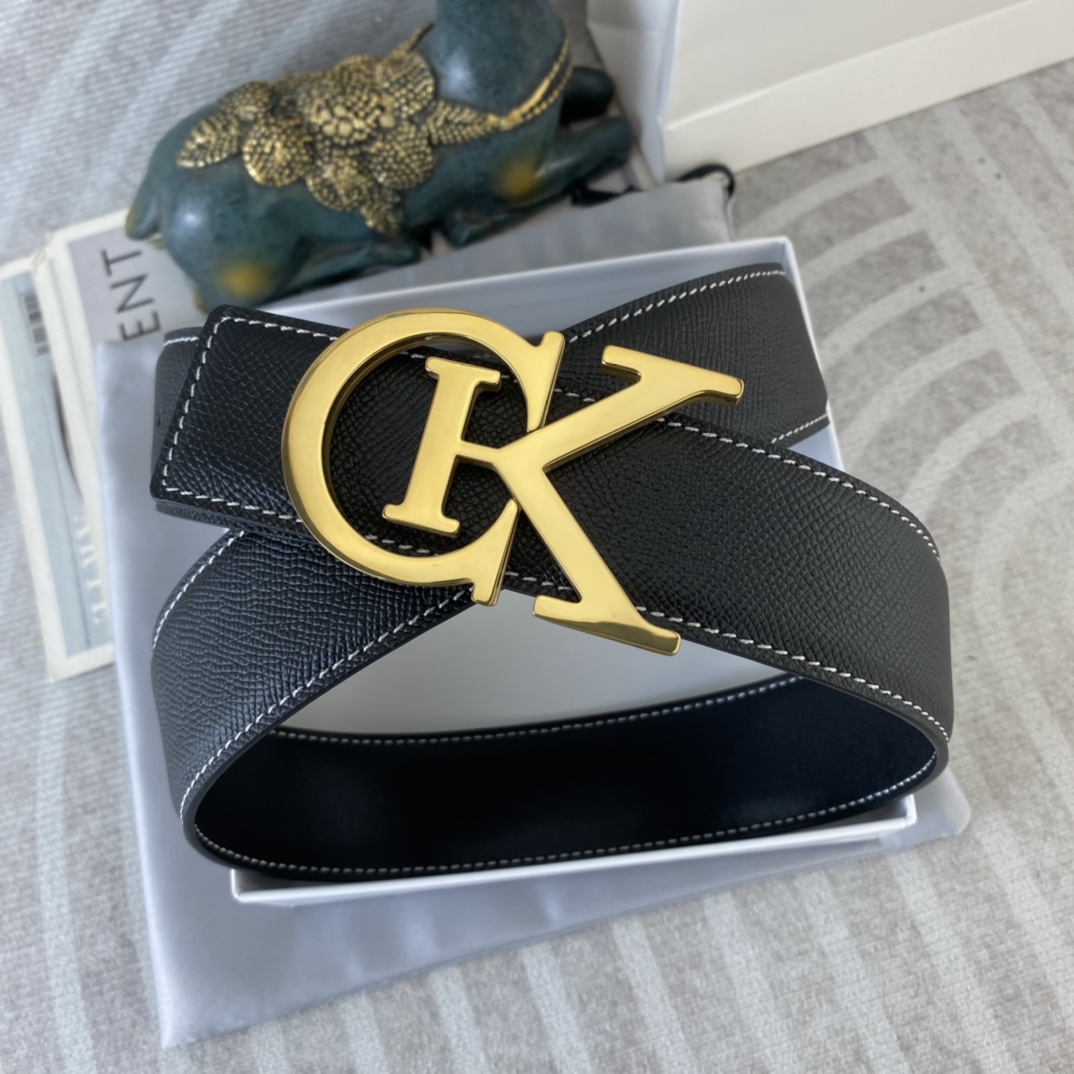 CK 💕 特种皮腰带系列 ，原厂五金精品不锈钢扣，手感柔软舒适 宽3.8CM。