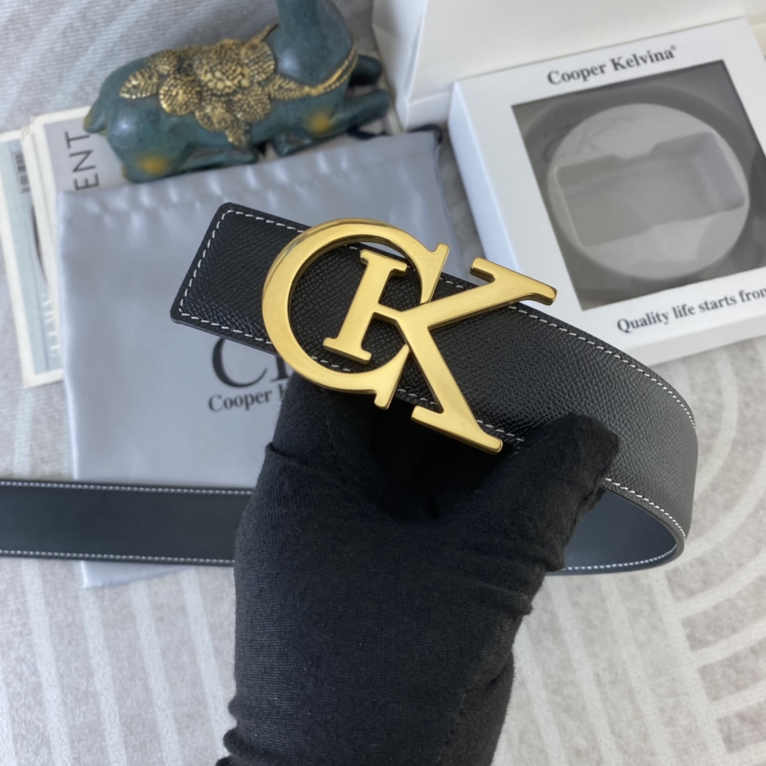CK 💕 特种皮腰带系列 ，原厂五金精品不锈钢扣，手感柔软舒适 宽3.8CM。