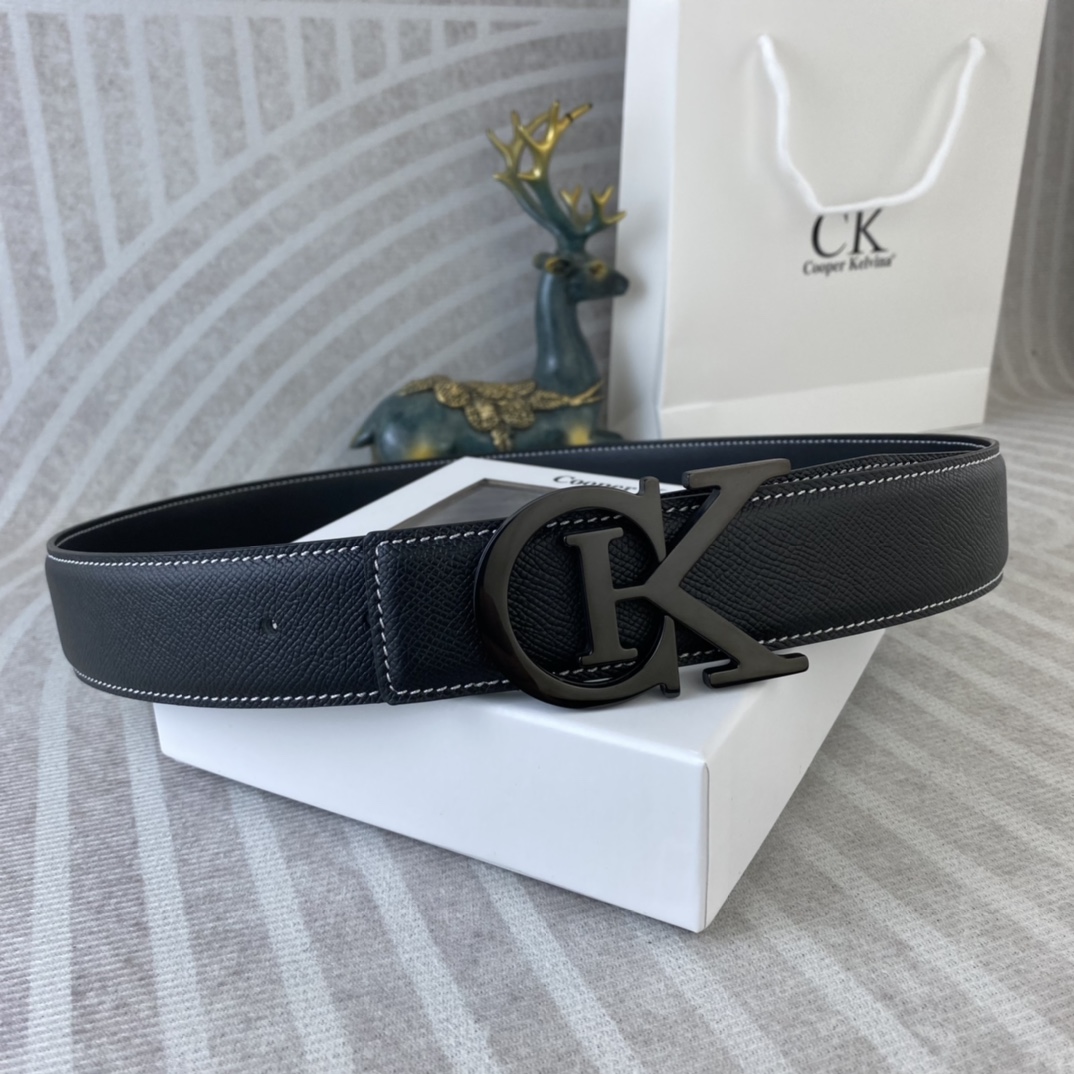CK 💕 特种皮腰带系列 ，原厂五金精品不锈钢扣，手感柔软舒适 宽3.8CM。