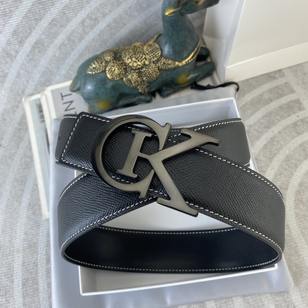 CK 💕 特种皮腰带系列 ，原厂五金精品不锈钢扣，手感柔软舒适 宽3.8CM。