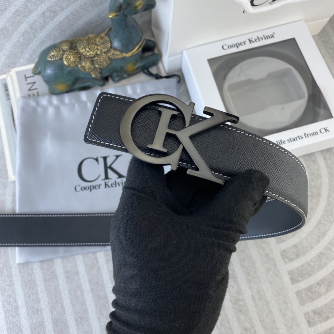 CK 💕 特种皮腰带系列 ，原厂五金精品不锈钢扣，手感柔软舒适 宽3.8CM。