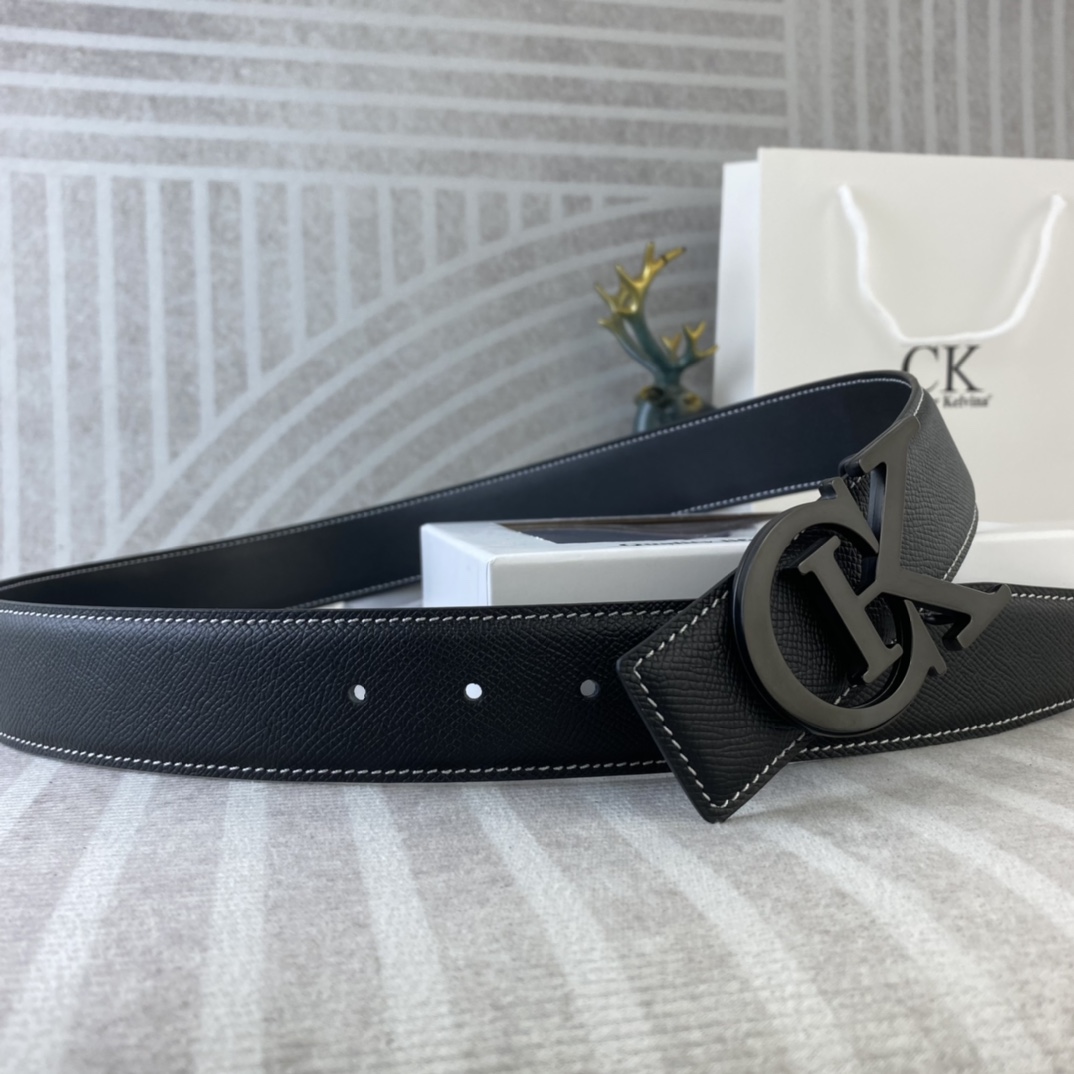 CK 💕 特种皮腰带系列 ，原厂五金精品不锈钢扣，手感柔软舒适 宽3.8CM。