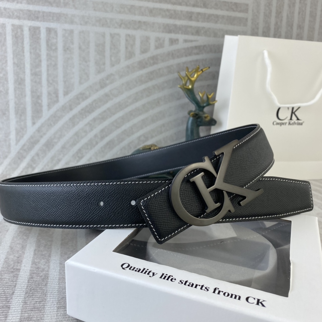 CK 💕 特种皮腰带系列 ，原厂五金精品不锈钢扣，手感柔软舒适 宽3.8CM。
