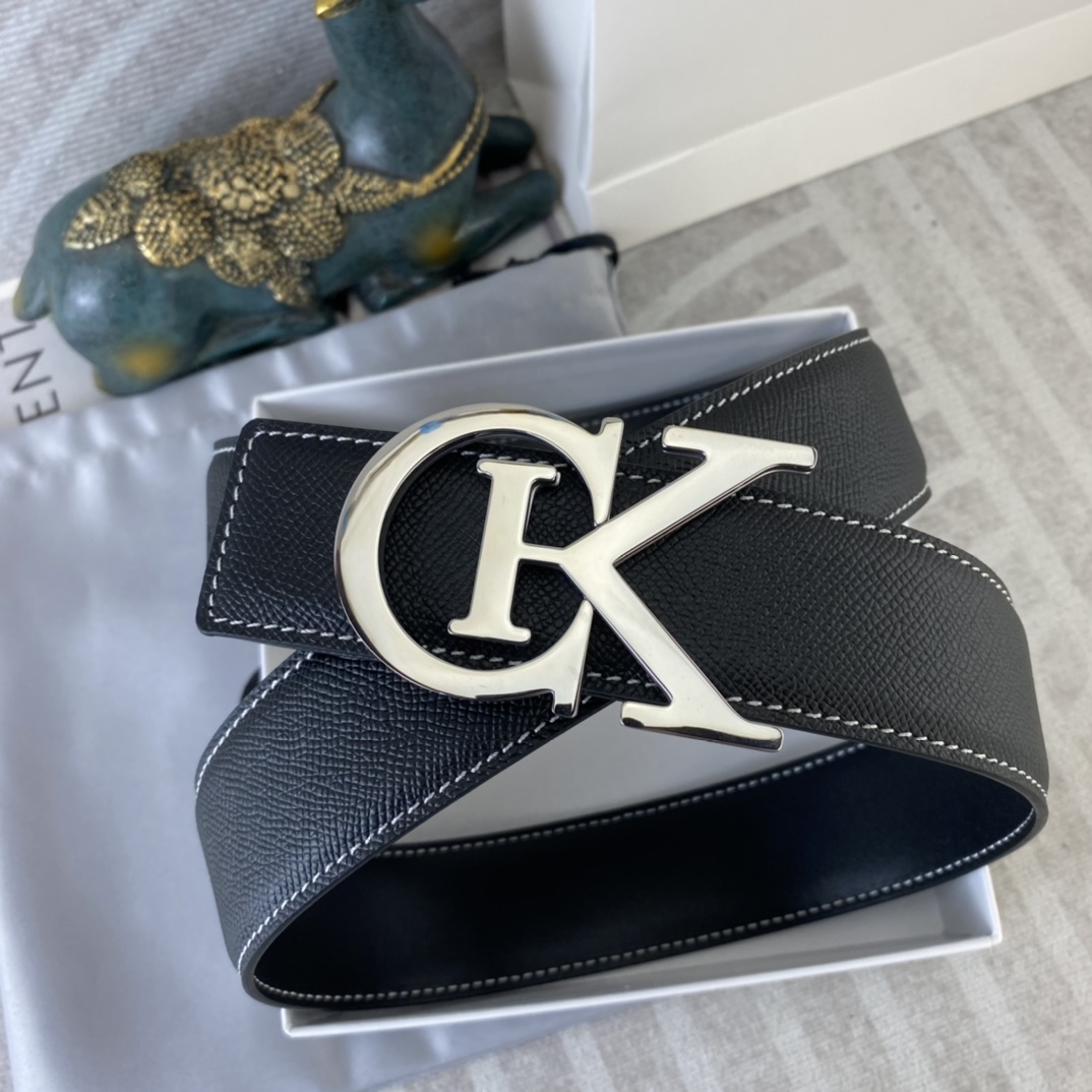 CK 💕 特种皮腰带系列 ，原厂五金精品不锈钢扣，手感柔软舒适 宽3.8CM。