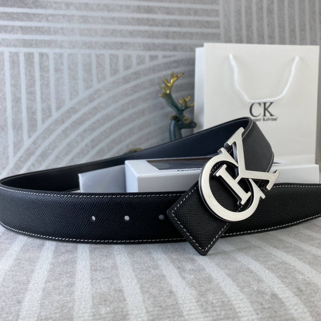 CK 💕 特种皮腰带系列 ，原厂五金精品不锈钢扣，手感柔软舒适 宽3.8CM。