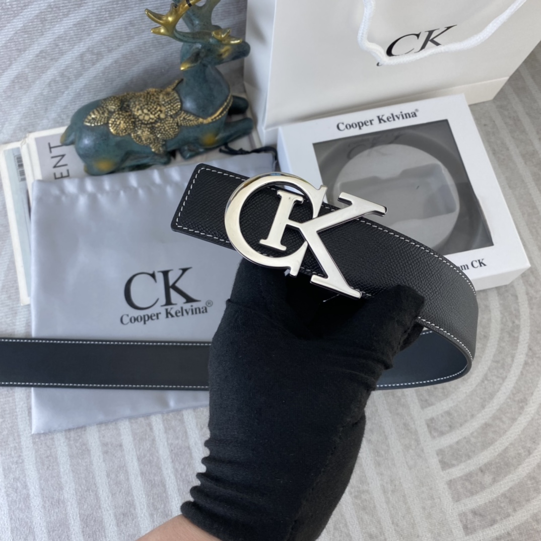 CK 💕 特种皮腰带系列 ，原厂五金精品不锈钢扣，手感柔软舒适 宽3.8CM。
