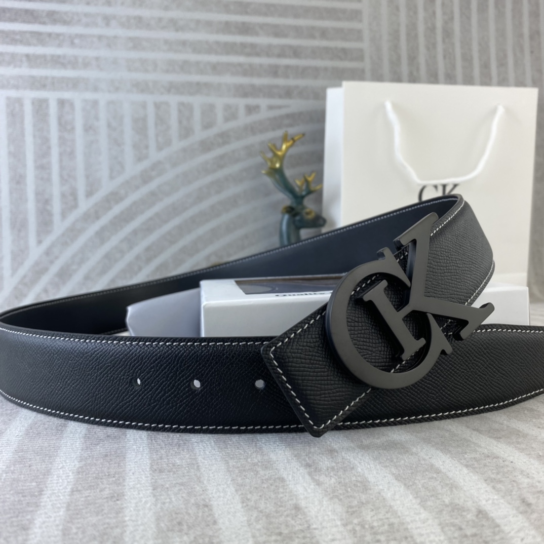 CK 💕 特种皮腰带系列 ，原厂五金精品不锈钢扣，手感柔软舒适 宽3.8CM。