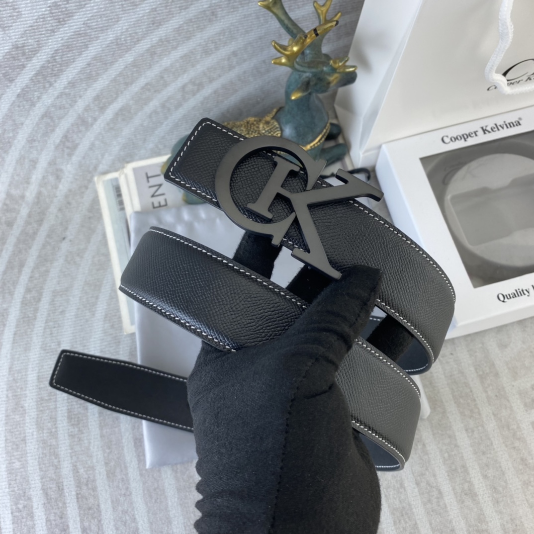 CK 💕 特种皮腰带系列 ，原厂五金精品不锈钢扣，手感柔软舒适 宽3.8CM。