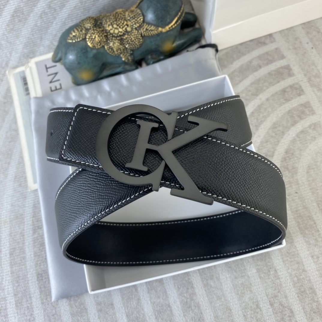 CK 💕 特种皮腰带系列 ，原厂五金精品不锈钢扣，手感柔软舒适 宽3.8CM。