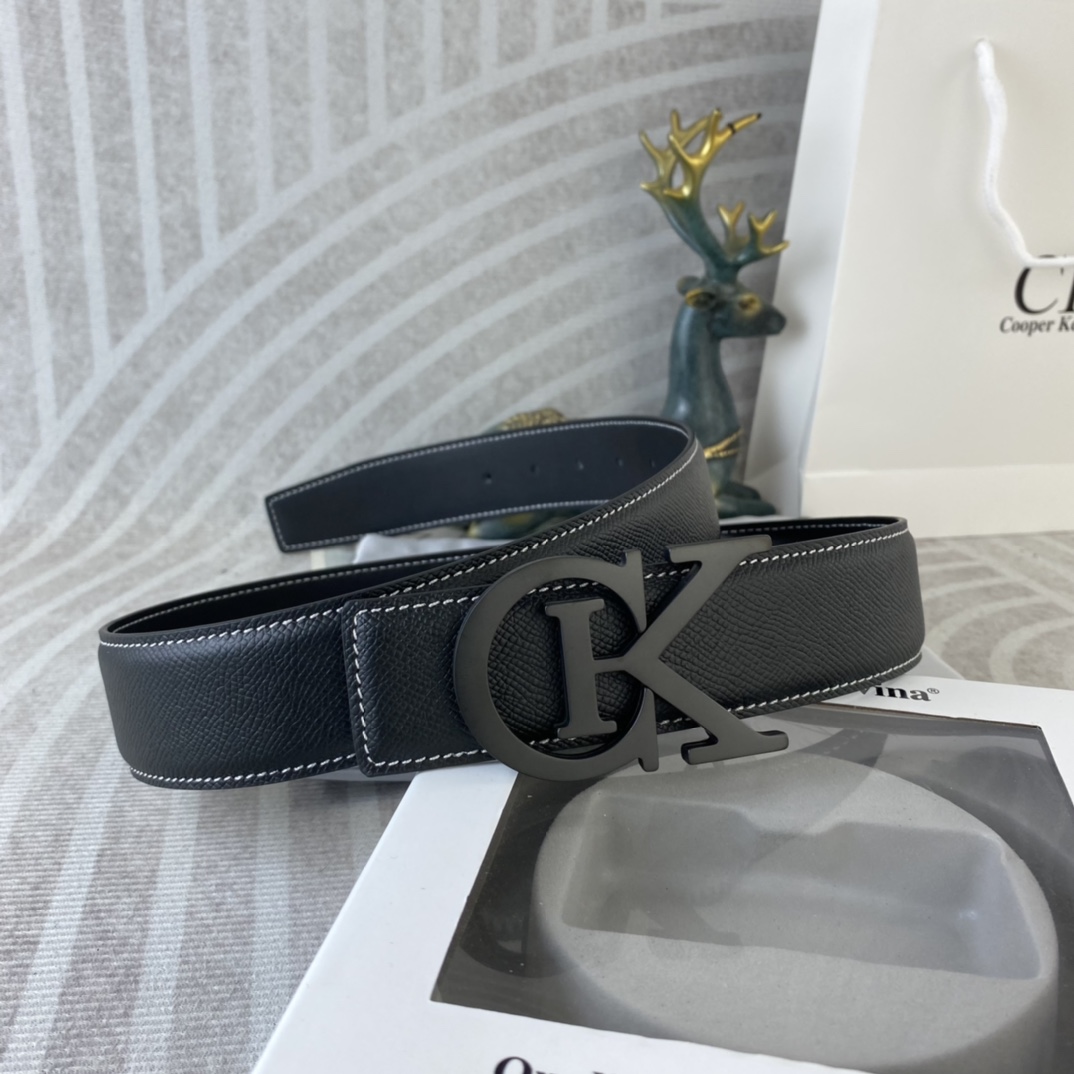 CK 💕 特种皮腰带系列 ，原厂五金精品不锈钢扣，手感柔软舒适 宽3.8CM。