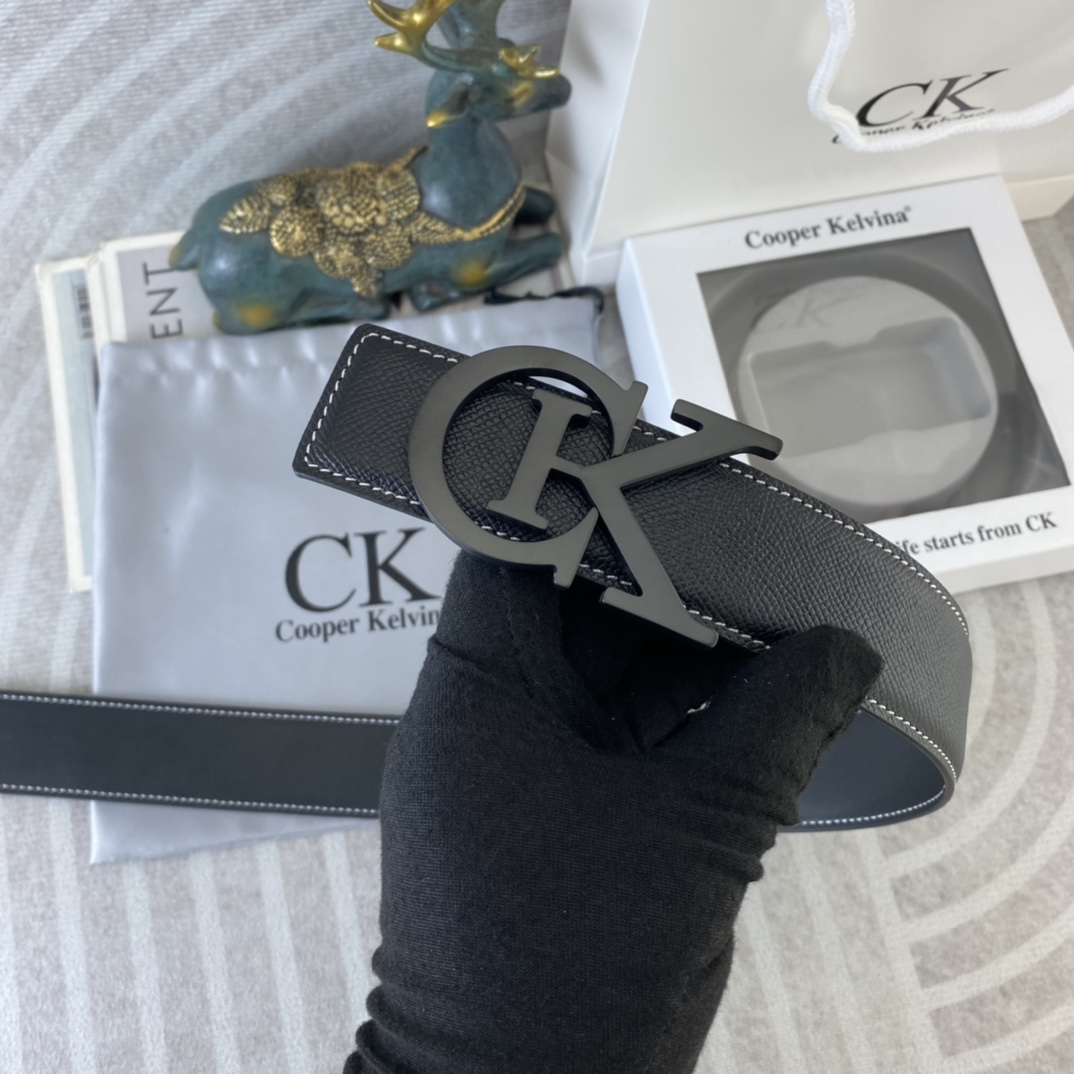 CK 💕 特种皮腰带系列 ，原厂五金精品不锈钢扣，手感柔软舒适 宽3.8CM。
