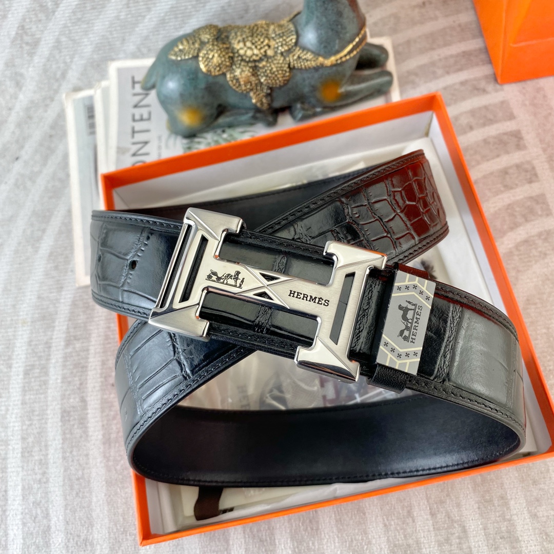 爱马仕💕 特种皮腰带系列 ，原厂五金精品不锈钢扣，手感柔软舒适 宽3.8CM。