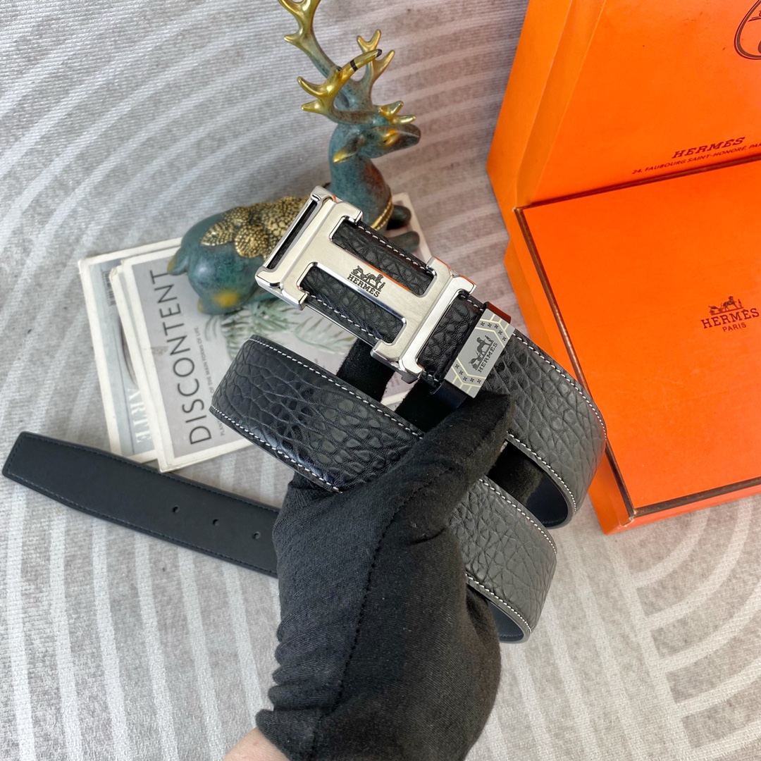 爱马仕💕 特种皮腰带系列 ，原厂五金精品不锈钢扣，手感柔软舒适 宽3.8CM。