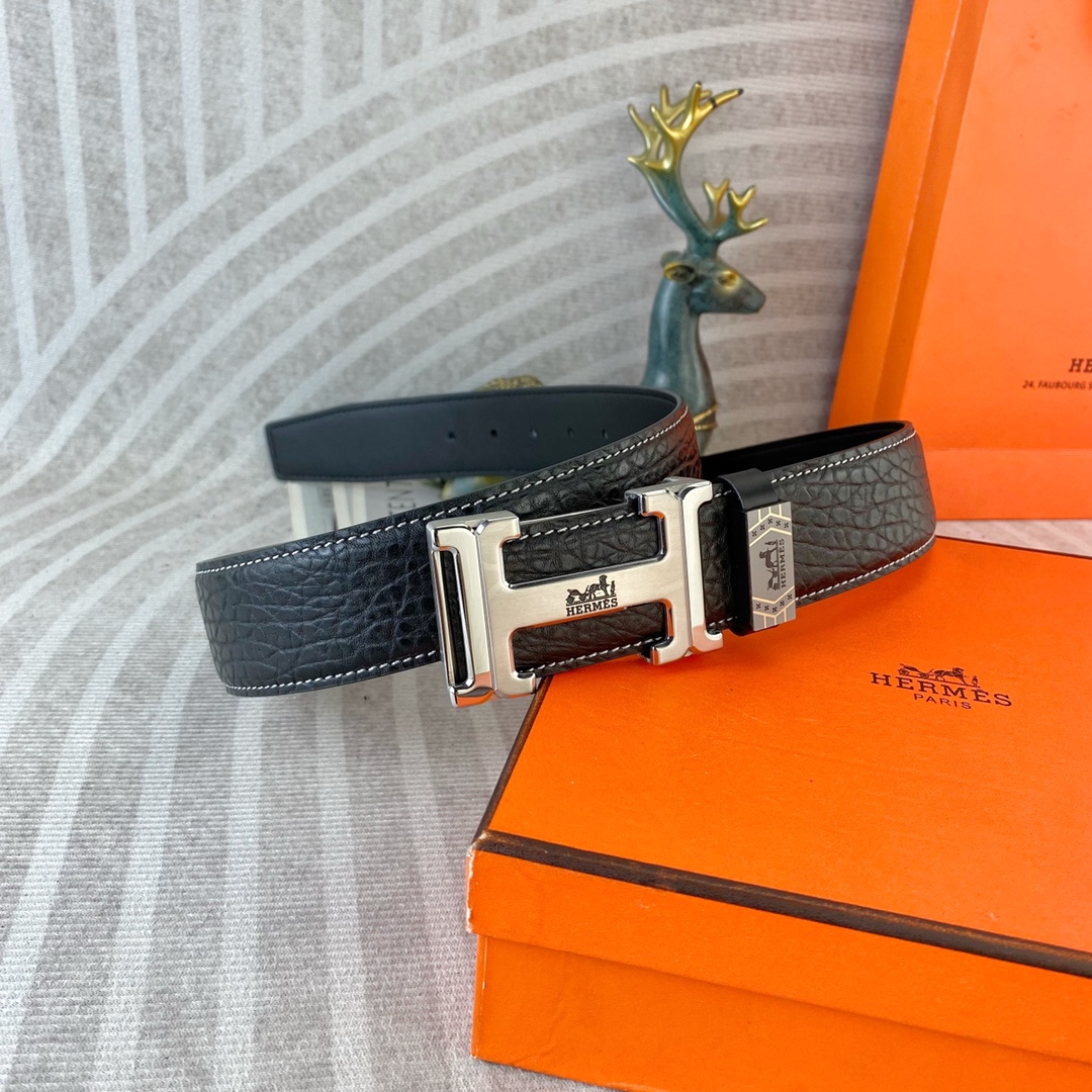 爱马仕💕 特种皮腰带系列 ，原厂五金精品不锈钢扣，手感柔软舒适 宽3.8CM。
