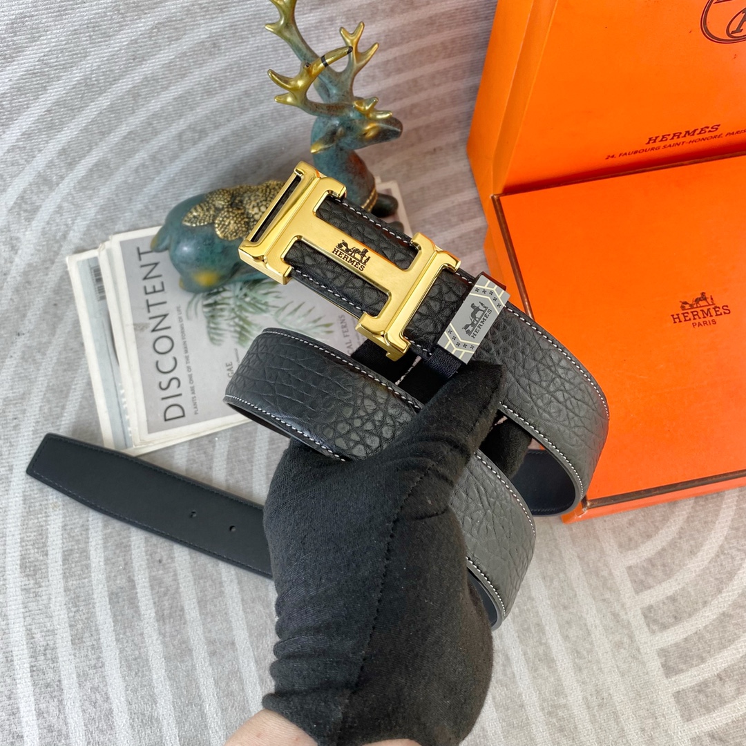爱马仕💕 特种皮腰带系列 ，原厂五金精品不锈钢扣，手感柔软舒适 宽3.8CM。